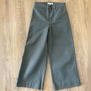 Madewell Sage Green Wide Leg Crop Pants